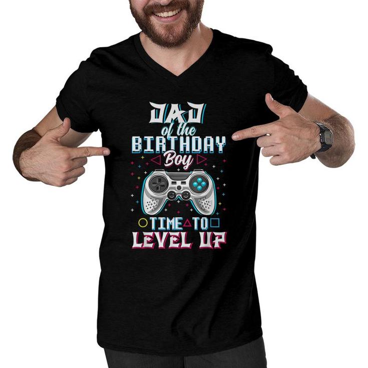 Mens Father Of The Birthday Boy Gamer Video Games Dad Daddy  Men V-Neck Tshirt