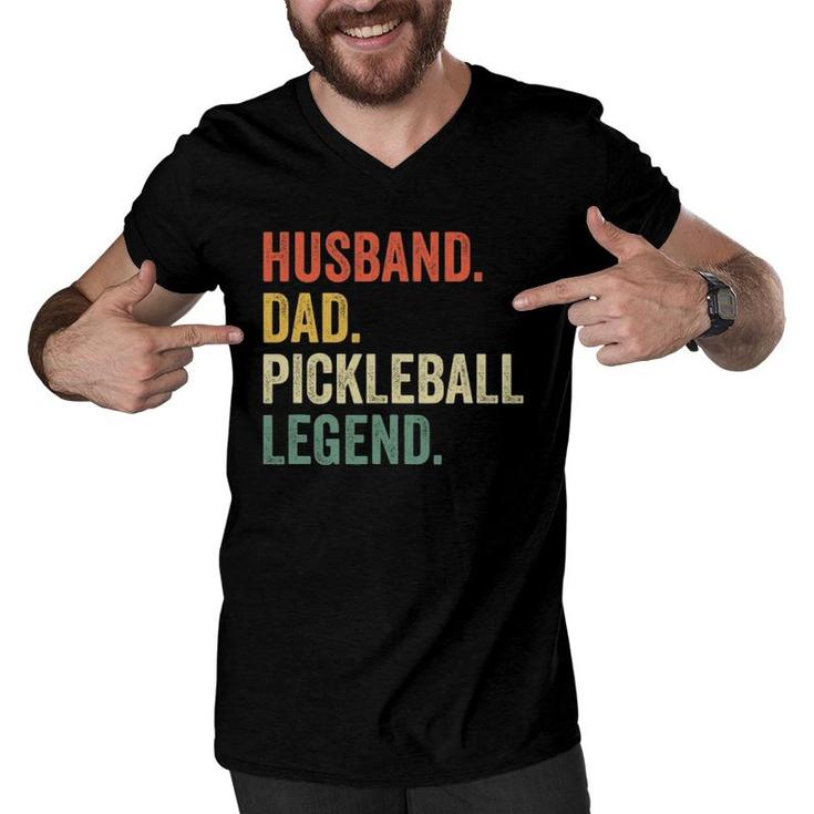 Mens Pickleball Funny Husband Dad Legend Vintage Fathers Day Men V-Neck Tshirt