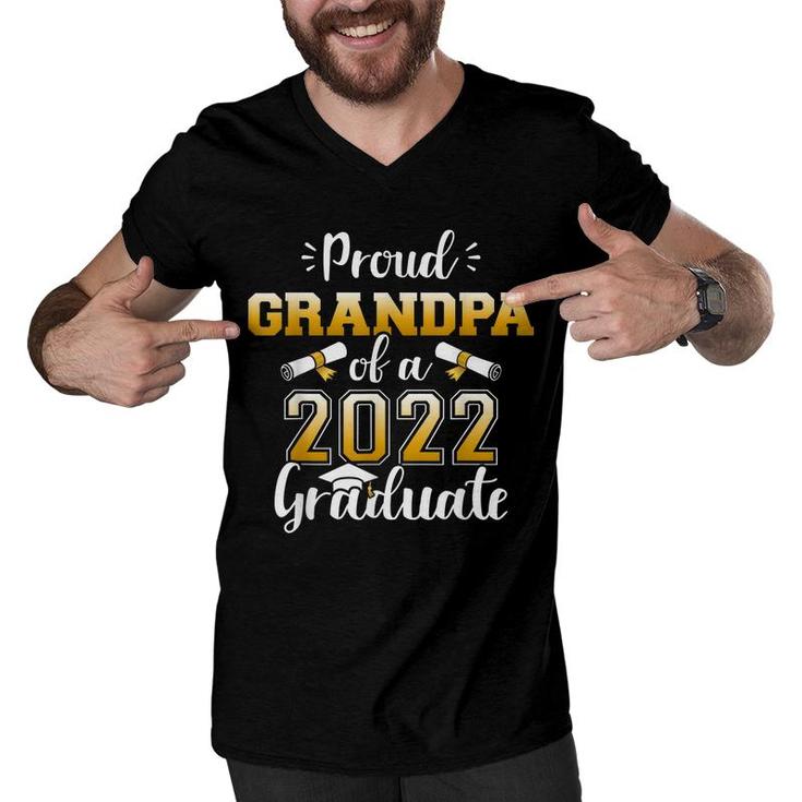 Mens Proud Grandpa Of A Class Of 2022 Graduate Senior Graduation  Men V-Neck Tshirt