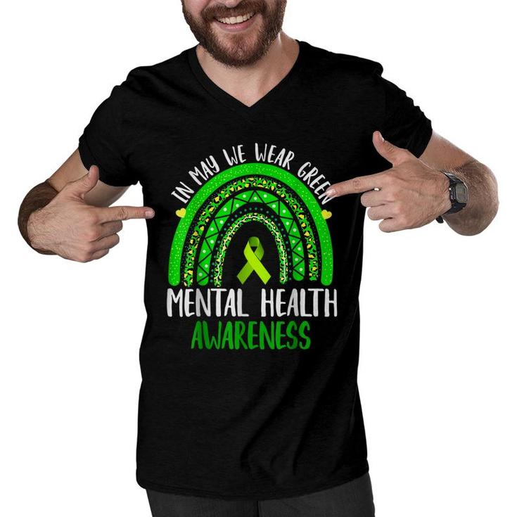 Mental Health Awareness In May We Wear Green  Men V-Neck Tshirt
