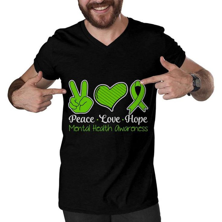 Mental Health Awareness Love Peace And Hope Men V-Neck Tshirt