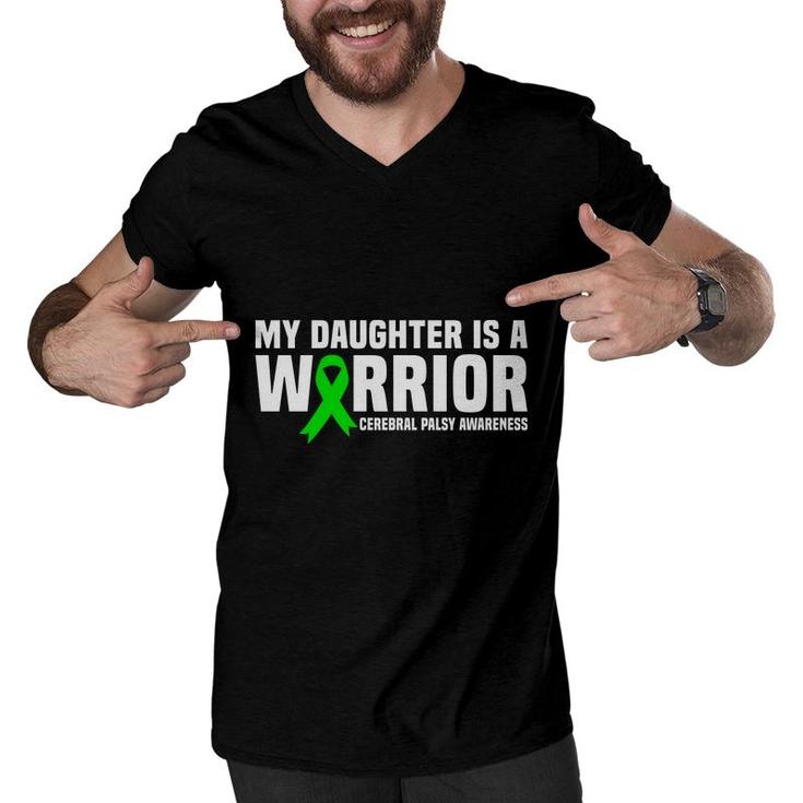 My Daughter Is A Warrior Fight Cerebral Palsy Awareness Men V-Neck Tshirt