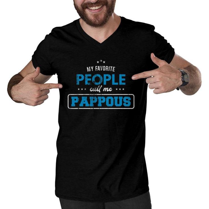 My Favorite People Call Me Pappous Vintage Greek Grandpa Men V-Neck Tshirt