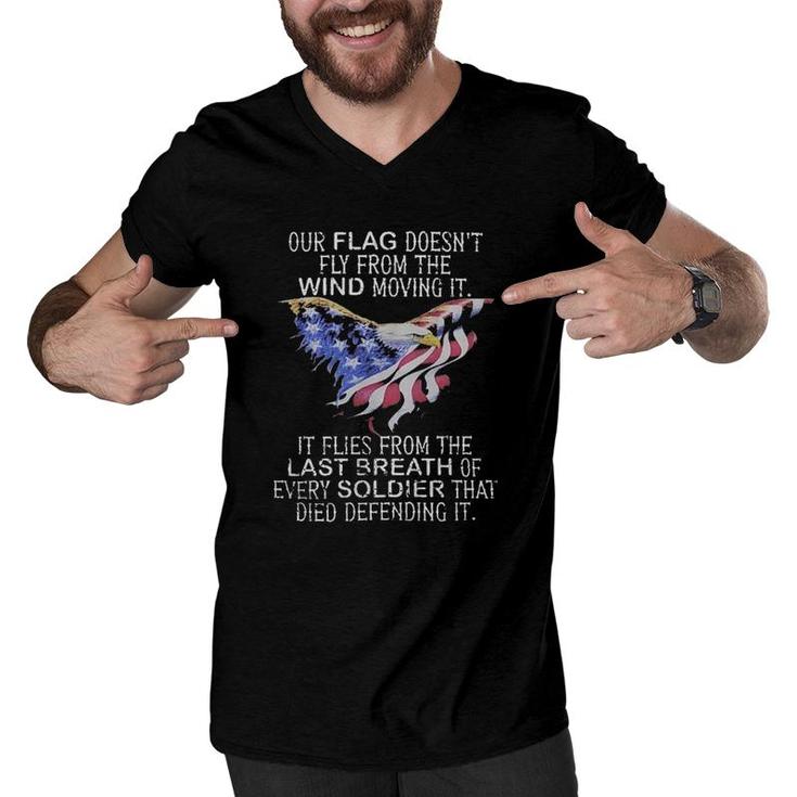 Our Flag Does Not Fly The Wind Moving It New Mode Men V-Neck Tshirt