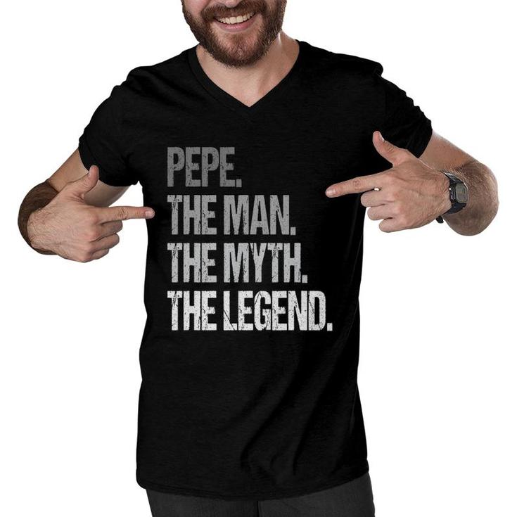 Pepe The Man The Myth Legend Fathers Day Men V-Neck Tshirt