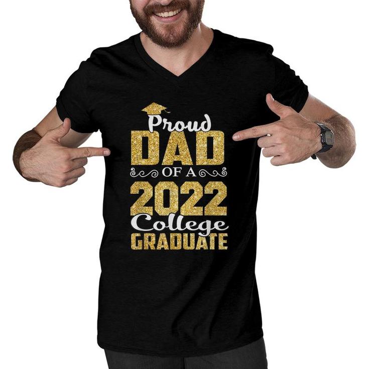 Proud Dad Of A 2022 Graduate College  Class Graduation  Men V-Neck Tshirt