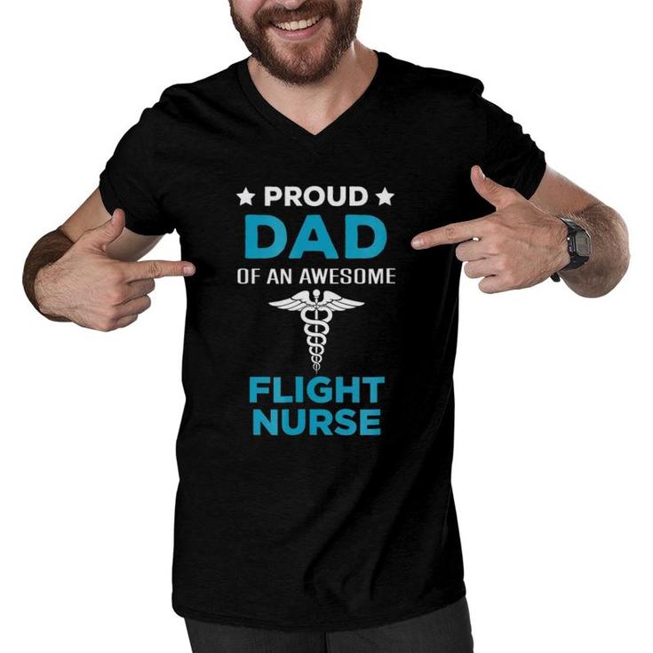 Proud Dad Of An Awesome Flight Nurse Men V-Neck Tshirt