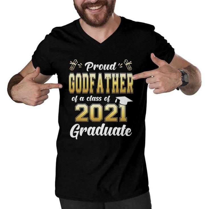 Proud Godfather Of A Class Of 2021 Graduate Senior 2021 Ver2 Men V-Neck Tshirt