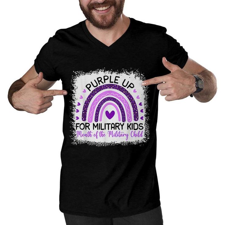 Purple Up For Military Kids Cool Month Of The Military Child  Men V-Neck Tshirt