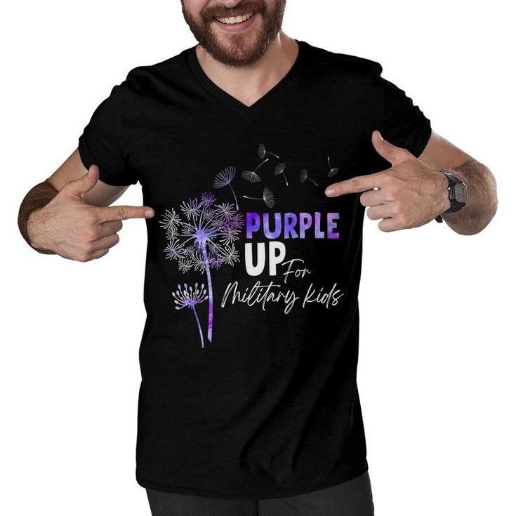 Purple Up For Military Kids - Month Of The Military Child  Men V-Neck Tshirt