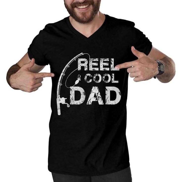 Reel Cool Papa Fishing Dad Gifts Fathers Day Fisherman Fish  Men V-Neck Tshirt
