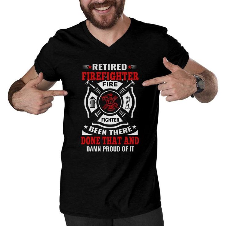 Retired Firefighter Been There Done That And Done That Men V-Neck Tshirt