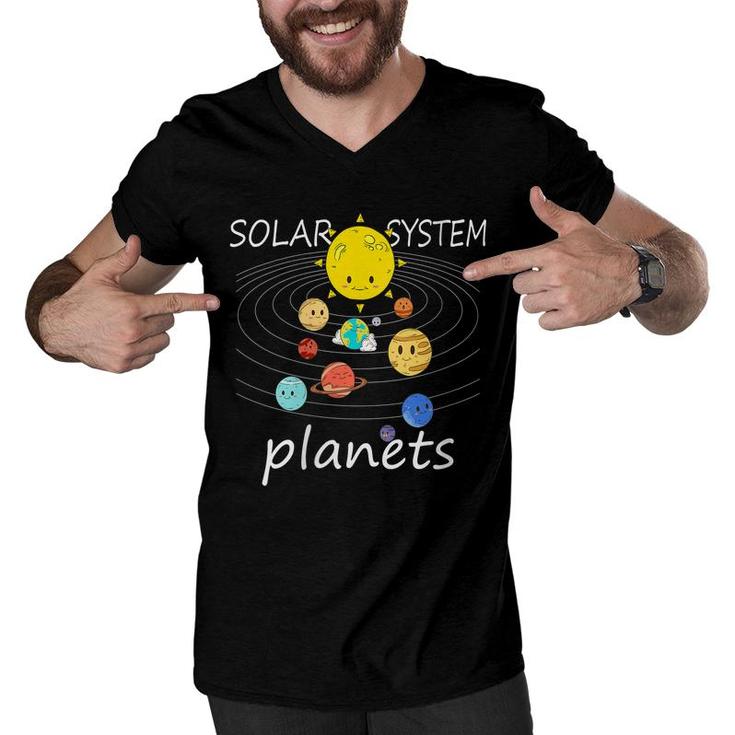 Solar System Planet Funny Outer Space Scientist Birthday Men V-Neck Tshirt