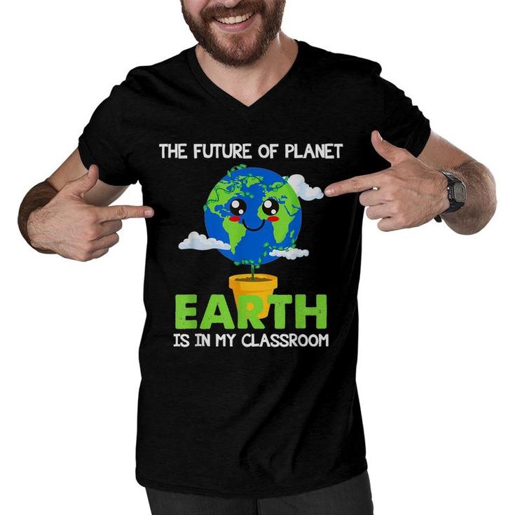 Teachers Earth Day 2022 Classroom Funny Mens Womens  Men V-Neck Tshirt