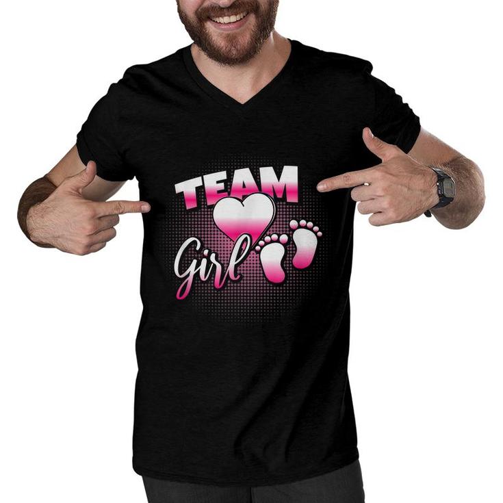 Team Girl Gender Reveal  Girls Support Gender Gift  Men V-Neck Tshirt