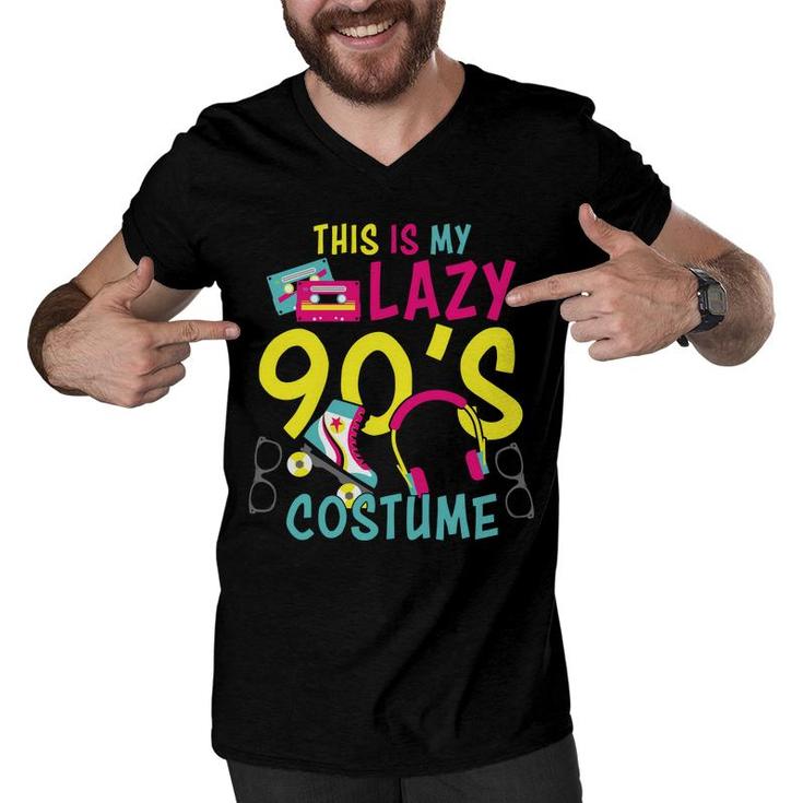 This Is My Lazy 90S Costume Mixtape Music Idea 80S 90S Styles Men V-Neck Tshirt
