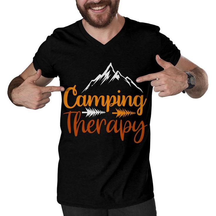 Travel Lover Always Has Camping Therapy In Every Exploration Men V-Neck Tshirt