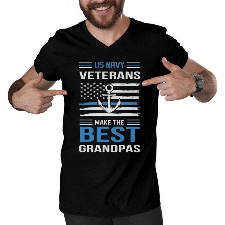 Us Navy Veteran 2022 Make The Best Grandpas Men V-Neck Tshirt