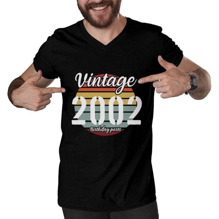 Vintage 2002 Birthday Parts Is 20Th Birthday With New Friends Men V-Neck Tshirt