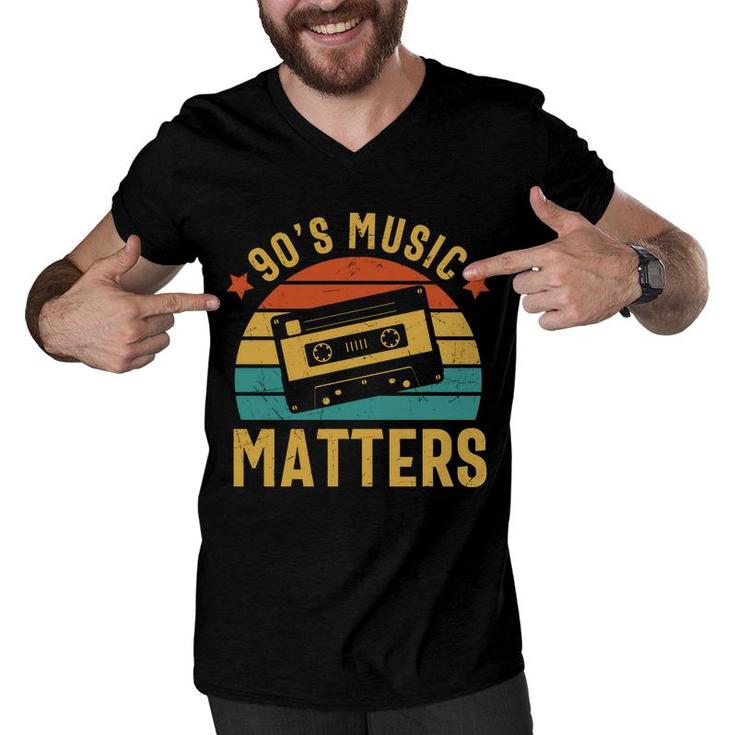 Vintage 90S Music Matters Mixtape 80S 90S Styles Men V-Neck Tshirt