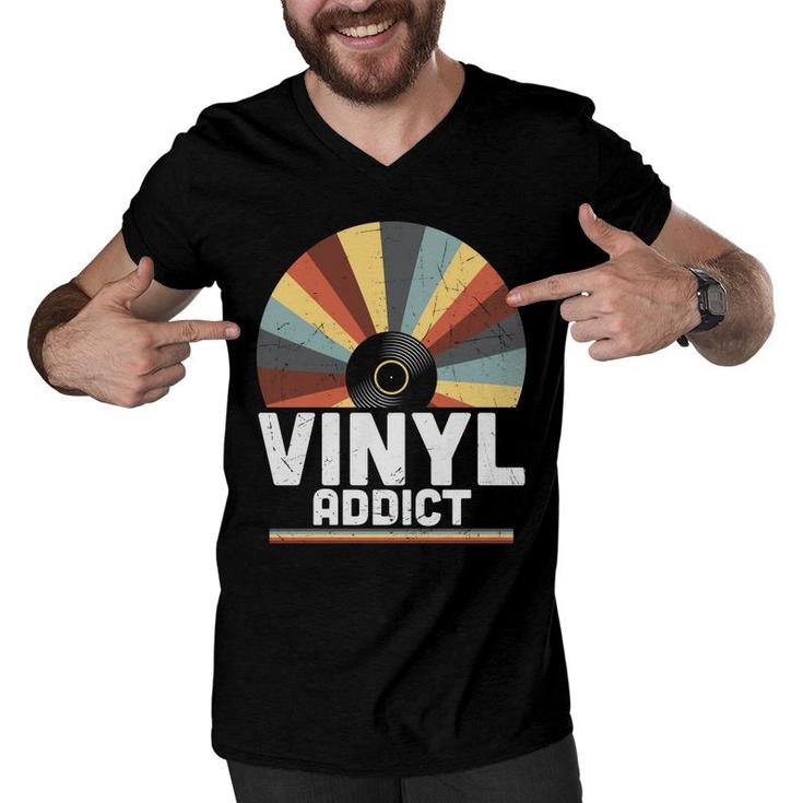 Vinyl Addict Cd Retro Vintage 80S 90S Styles Men V-Neck Tshirt