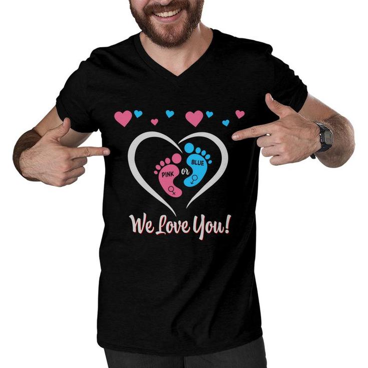 We Love You Baby Gender Reveal Party Heart Great Men V-Neck Tshirt