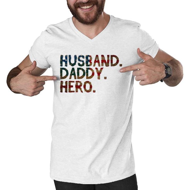 4Th Of July Fathers Day Usa Dad Gift - Husband Daddy Hero Men V-Neck Tshirt