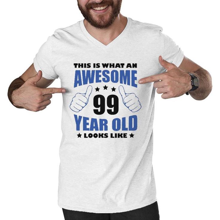 99Th Birthday Awesome Gift For Him 99 Years Old Grandpa 1923 Ver2 Men V-Neck Tshirt