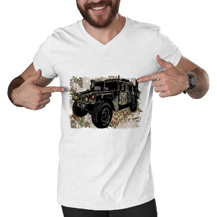 Badass Design Tank Army For Hero Dad Men V-Neck Tshirt
