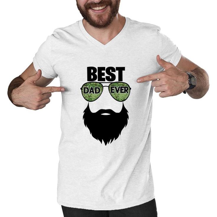 Best Dad Ever Black Beard Special Gift For Dad Fathers Day Men V-Neck Tshirt