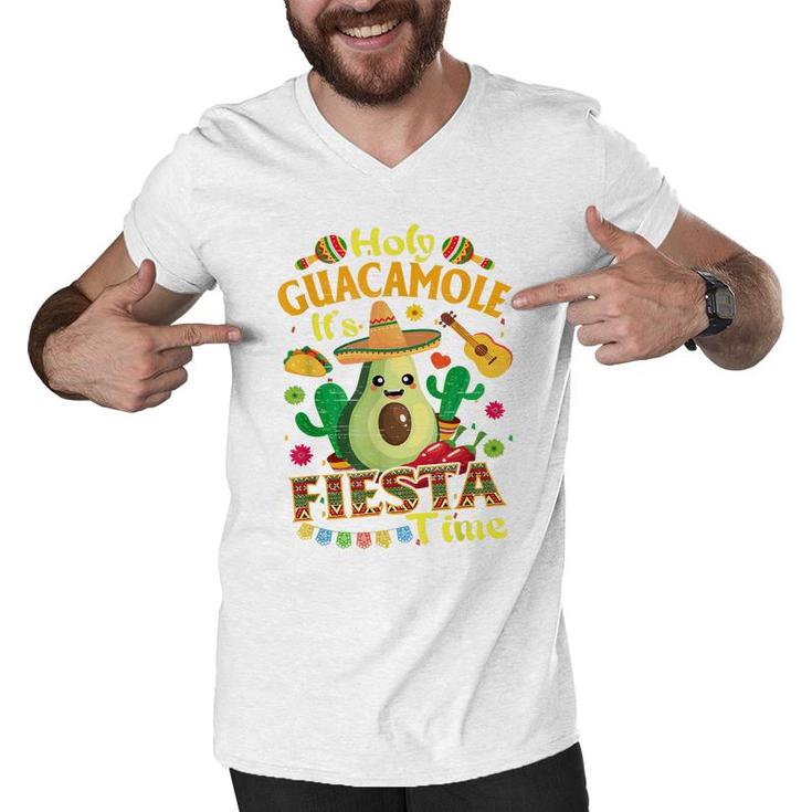 Cinco De Mayo Mexican Holy Guacamole Fiesta Time  Men V-Neck Tshirt