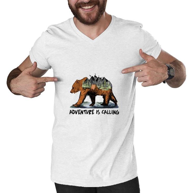 Custom Adventure Is Calling You Join Camp Life Men V-Neck Tshirt