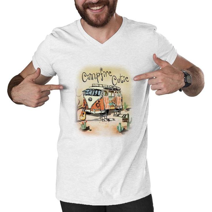 Cute Custom Campfire Cutie Camp Life Idea Gift Men V-Neck Tshirt