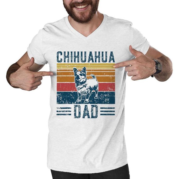 Dog Chihuahua Dad - Vintage Chihuahua Dad Men V-Neck Tshirt