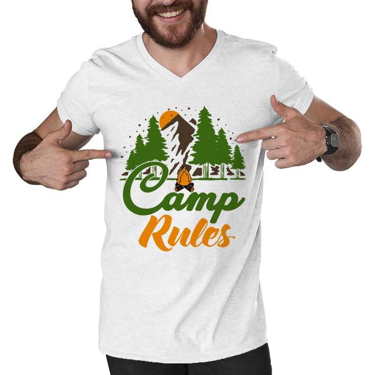 Explore Travel Lover Makes Camp Rules For Them Men V-Neck Tshirt