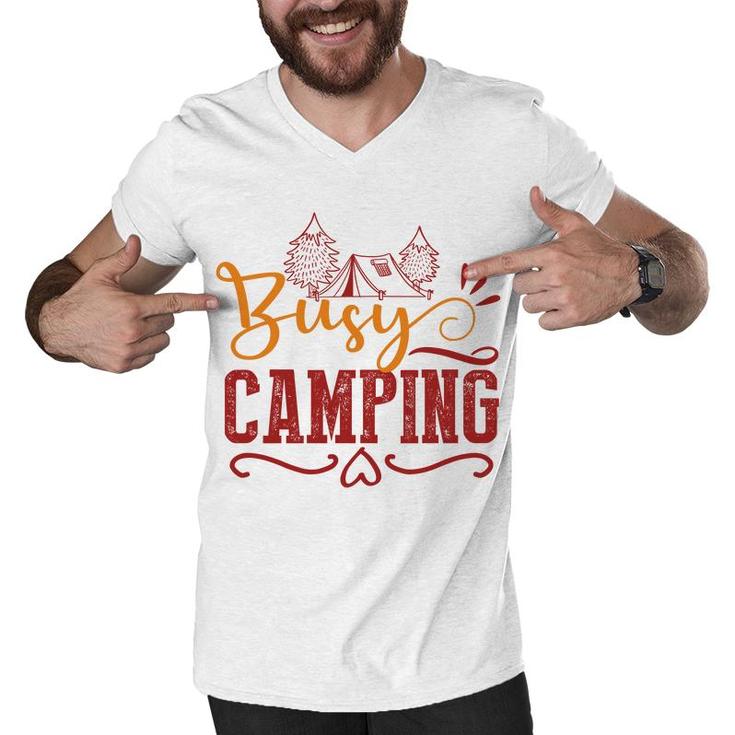 Explore Travel Lovers Always Busy Camping Men V-Neck Tshirt