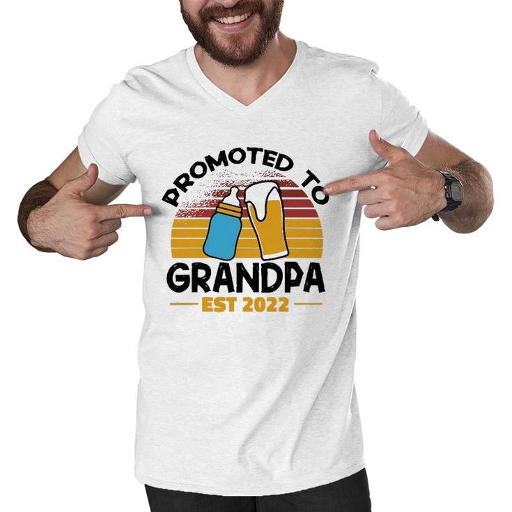 First Time Grandpa Promoted To Grandpa 2022  Men V-Neck Tshirt
