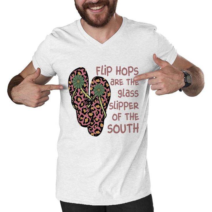 Flip Hops Are The Glass Supper Of The South Retro Beach Men V-Neck Tshirt