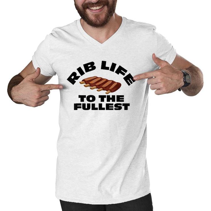 Funny Bbq Accessory Gift Idea For Dad Meat Smoking Rib Lover Men V-Neck Tshirt