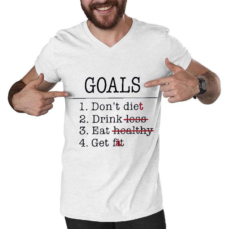 Funny Goals Don Diet Drink Eat Get Men V-Neck Tshirt