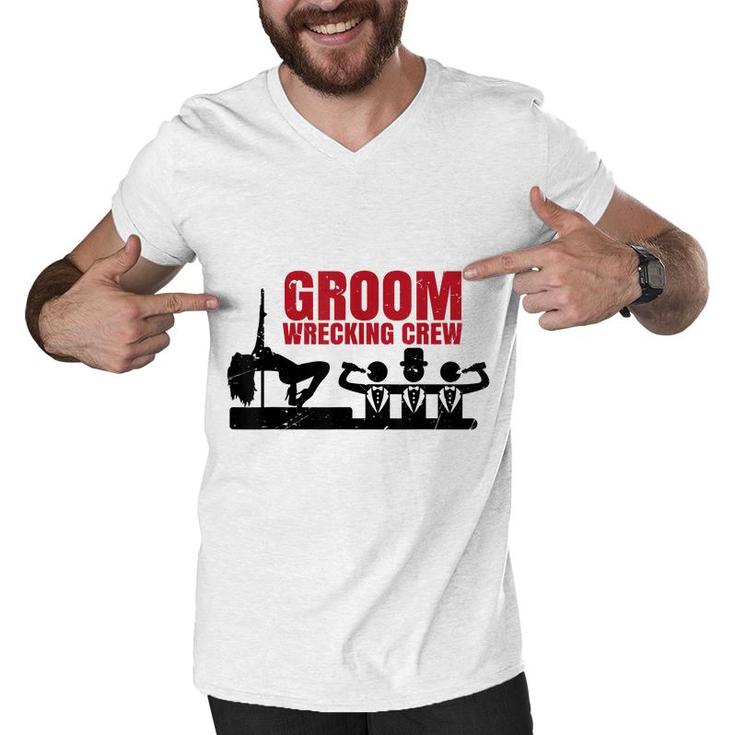 Grooms Crew | Wedding Bucks Groom Groomsmen | Bachelor Party  Men V-Neck Tshirt