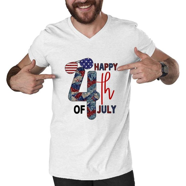 Happy 4Th Of July Vintage Graphic July Independence Day 2022 Men V-Neck Tshirt