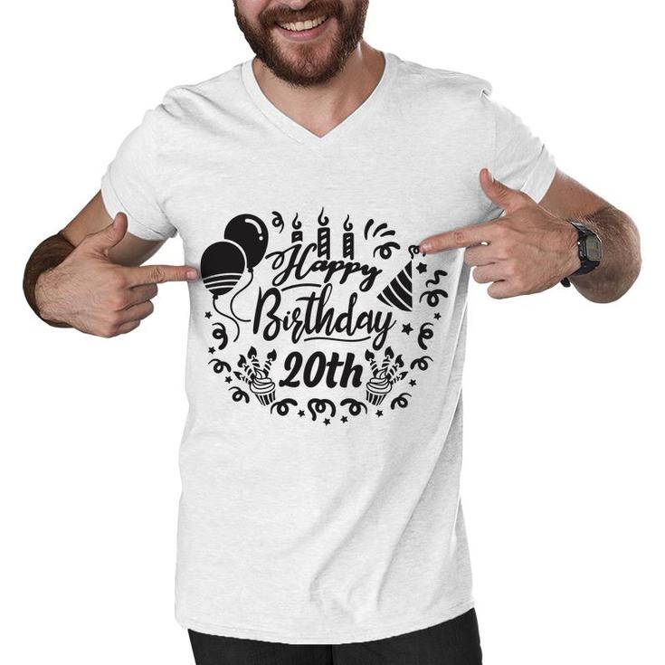Happy Birthday 20Th Since I Was Born In 2002 With Lots Of Fun Men V-Neck Tshirt