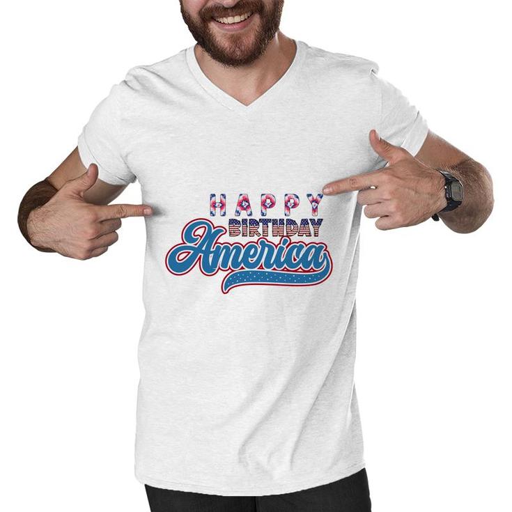 Happy Birthday America July Independence Day 2022 Men V-Neck Tshirt