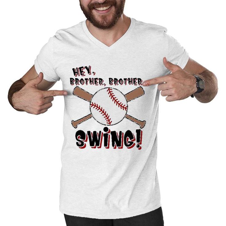 Hey Brother Swing Baseball Sport Lovers Men V-Neck Tshirt