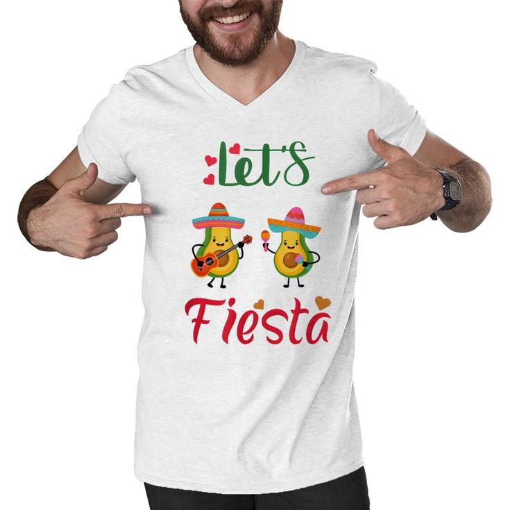 Lets Fiesta Avocado And Avocado Cinco De Mayo Mexican Party  Men V-Neck Tshirt