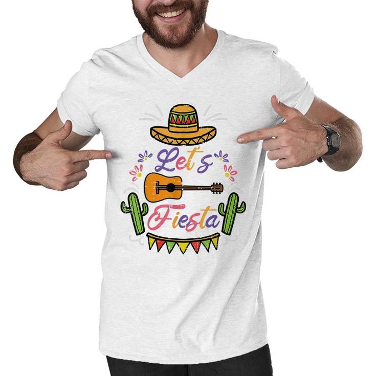 Lets Fiesta Cinco De Mayo Mexican Party Men Women Kids  Men V-Neck Tshirt