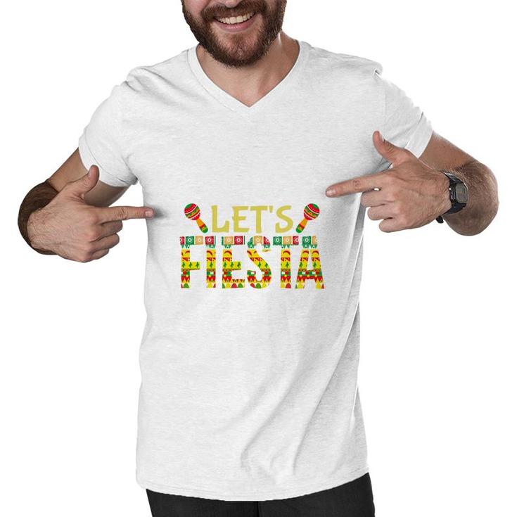 Lets Fiesta Cute Decoration Gift For Human Men V-Neck Tshirt