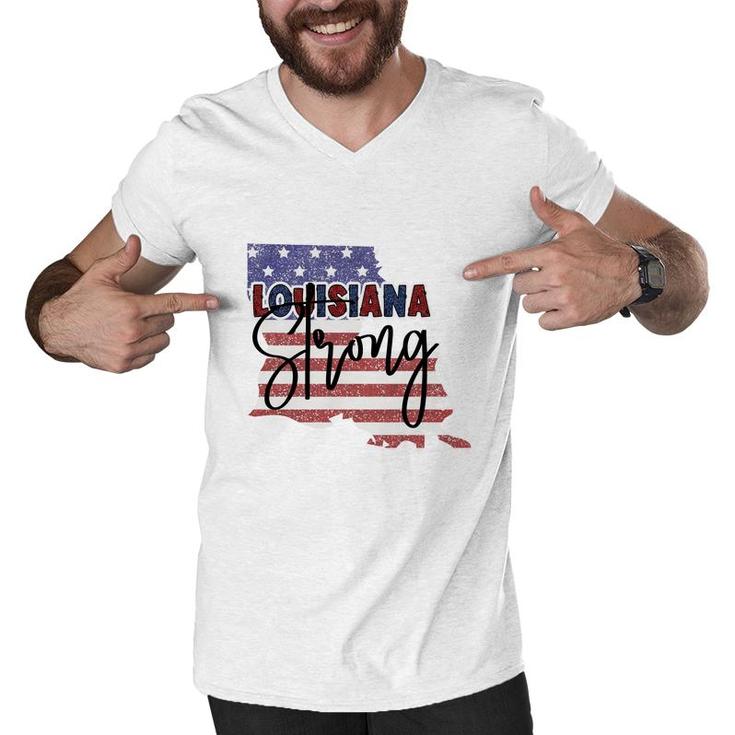 Louisiana Strong July Independence Day 2022 Men V-Neck Tshirt