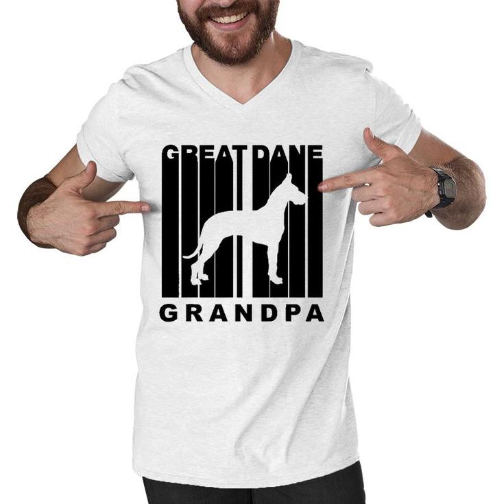 Mens Retro Style Great Dane Grandpa Dog Grandparent Men V-Neck Tshirt